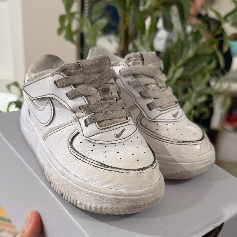 Nike Kids White and Gray Sneakers
